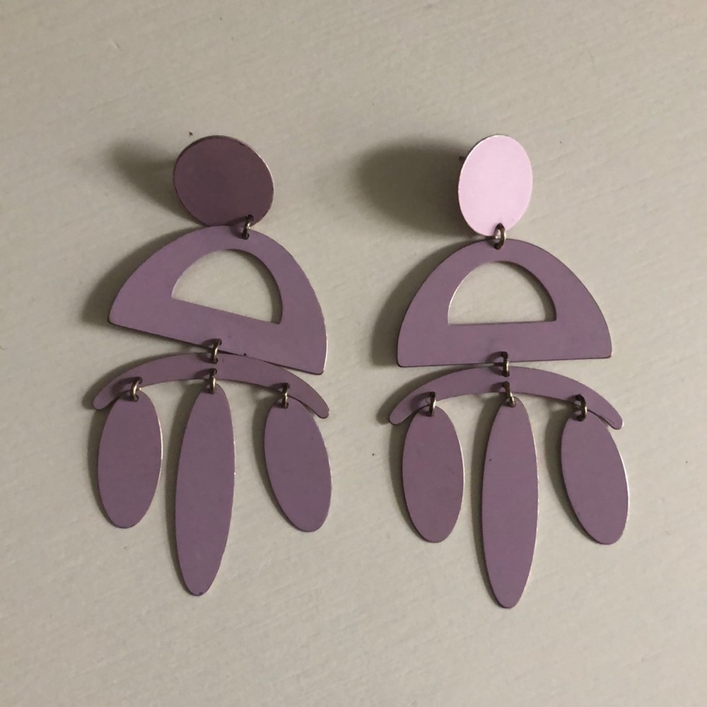 Light purple shape boho earrings